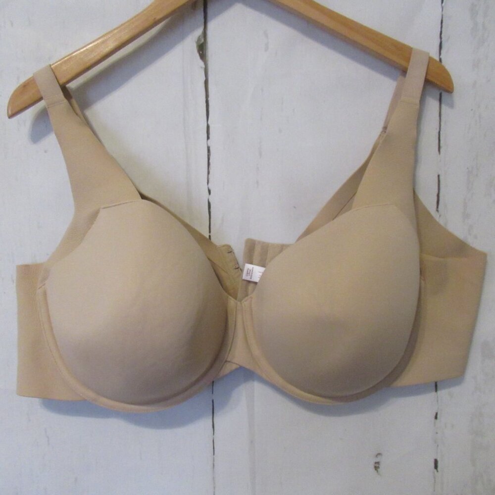 Cacique Bra 46D Beige Tan Lightly Lined Balconette Underwire Plus Size‎